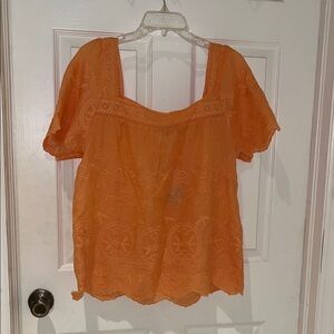 Orange Lace Women's Top